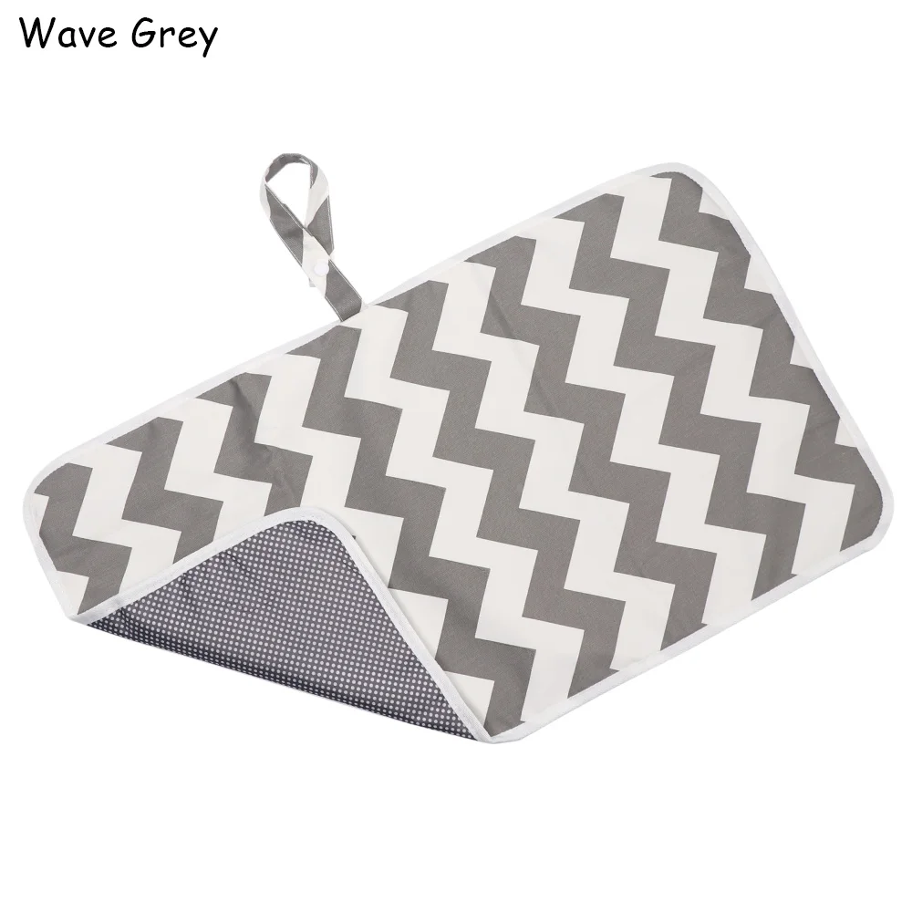 wave grey Водонепроницаемый дышащий пеленальный коврик мочи складной портативный пеленальный коврик многоцветный хлопок пеленальный коврик мочи - Цвет: wave grey
