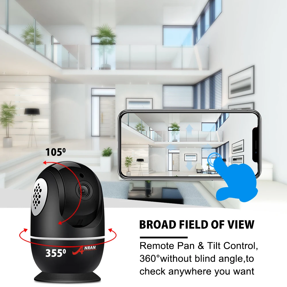 Anran 1080 P Wi Fi Камера домашнее видео Камеры Скрытого видеонаблюдения CCTV Ночное