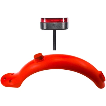 

Super sell-For Xiaomi M356 Pro Electric Scooter Front and Fear Fender Tire Anti-Splash Shield Red Rear Fender with Taillight