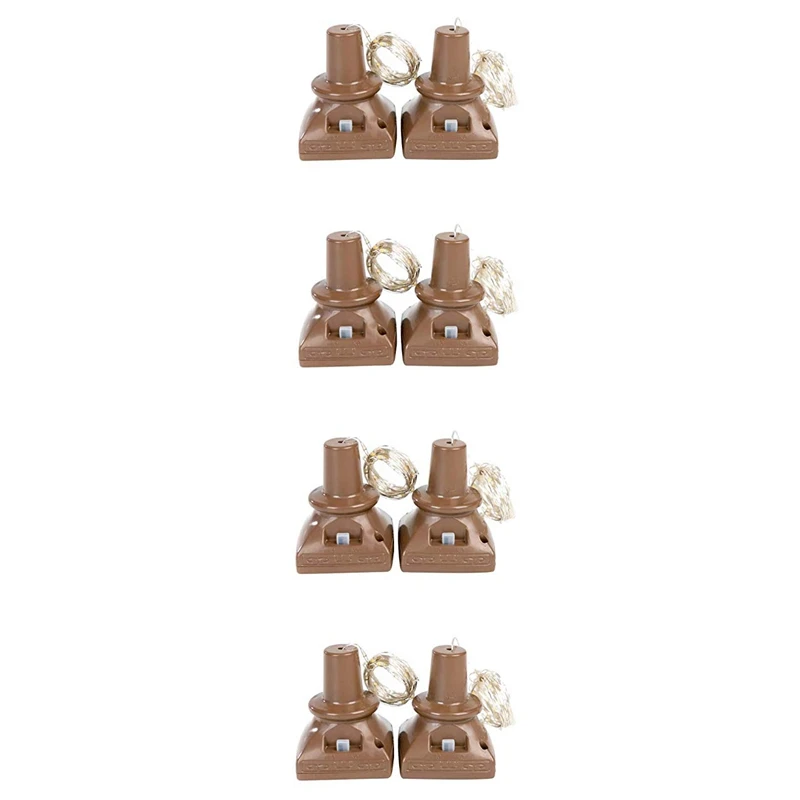 

BEAU-8 Pack Solar Powered Wine Bottle Lights 20 LED Waterproof Copper Cork Shaped Lights for DIY Wedding Christmas Party Holiday