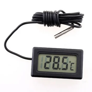 Junejour 1Pcs LCD Digital Thermometer Waterproof Aquarium Thermometer 2 Seconds Digital Sensor Weather Station 1pcs mini lcd digital thermometer for fridges freezers coolers aquarium chillers mini 1m probe black