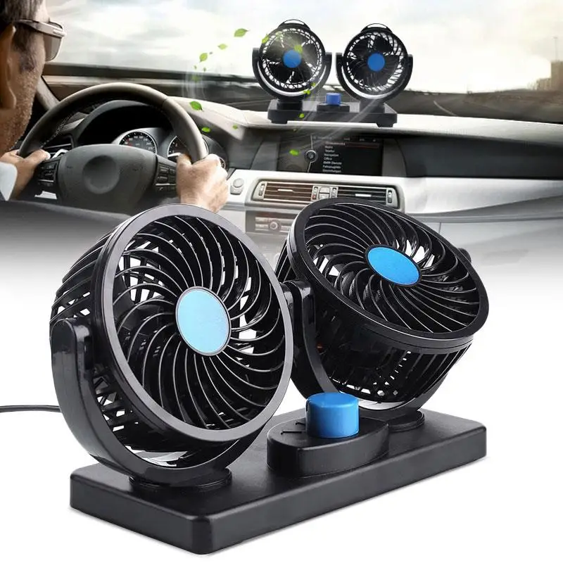 

Car Cooling Fan Ventilation Fan 360 Degree Rotating DC 12V Two-Speed Double Head Fashion Universal Air Conditioner Tuck Mini