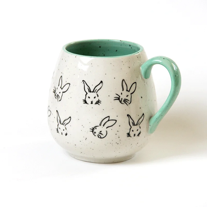 500 мл большая емкость модная кружка с животным кроликом Большой живот керамическая чашка чайная кофейная кружка