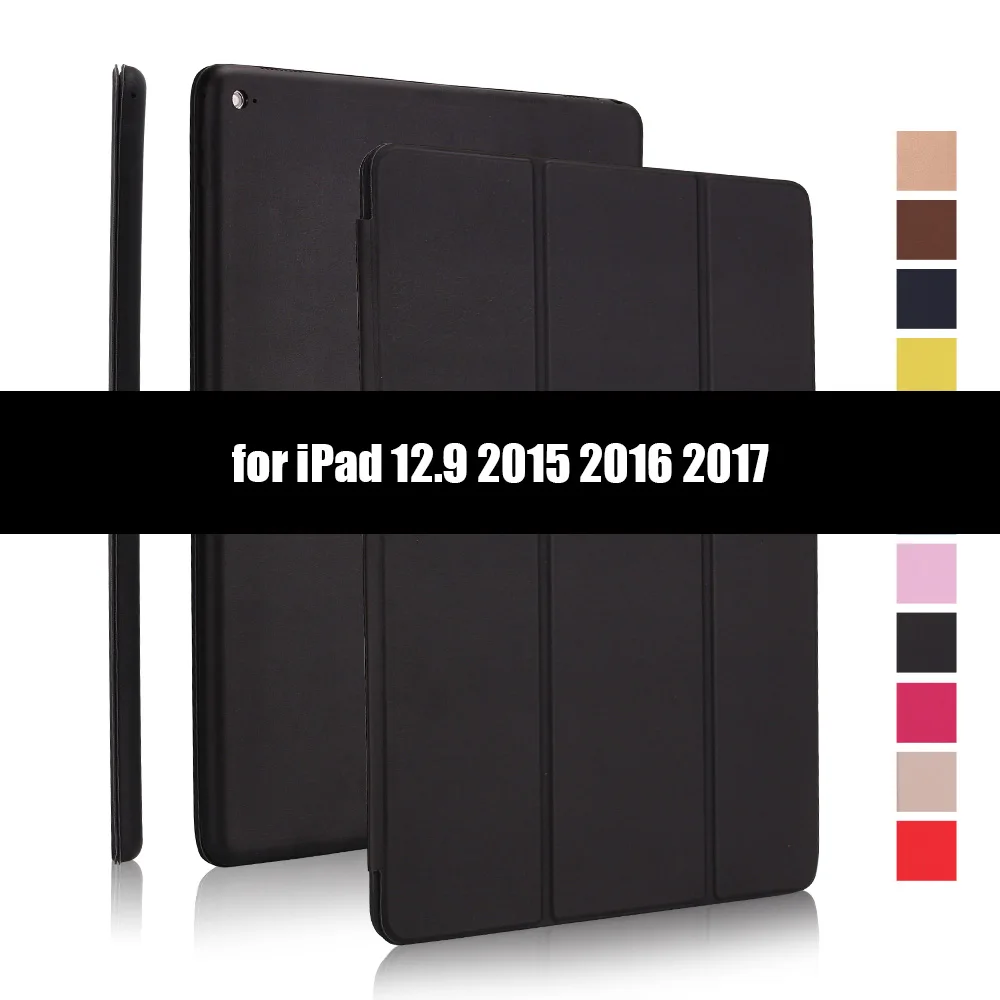 Ультратонкий смарт-чехол для ipad Pro 12,9 12," Магнитный из искусственной кожи складной чехол-книжка s для ipad 12,9 - Цвет: Black-1