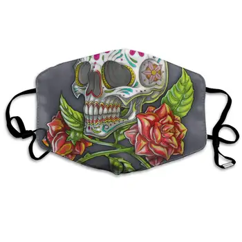 

Dustproof Washable Reusable Skull And Roses Cross Mouth Cover Mask Protective Warm Windproof Mask