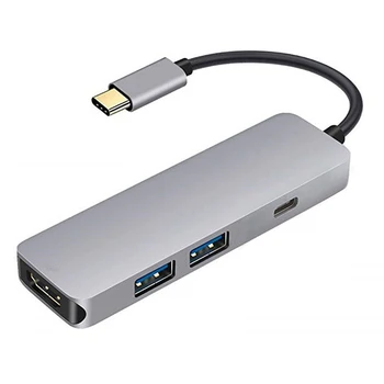 

USBC to HDMI 4K 30HZ 2 USB 3.0 Type C PD Quick Charging Huib for Macbook Pro Thunderbolt 3 Alumunium USB-C Extend Dock Adapter