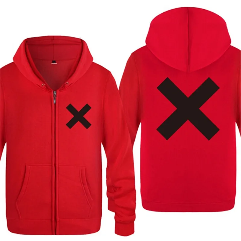 red hoodie 8 Мужская толстовка с капюшоном The XX Rock Band с принтом на молнии, мужская флисовая куртка в стиле хип-хоп с длинным рукавом, пальто, Толстовка для скейта, мужская Толстовка - Цвет: red hoodie 8