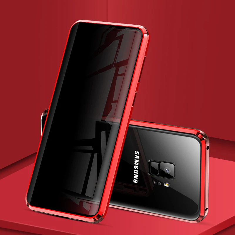 Магнитный металлический чехол из закаленного стекла для телефона для samsung A50 A70 S8 S9 S10 plus для samsung galaxy Note 8 9 10 Plus