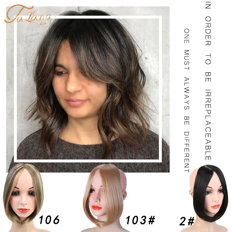 

TALANG Fashion Girls Long Bangs Girls Side Bangs Fake Fringe Synthetic Clip In Hair Extensions Heat Resistant Fake Bangs