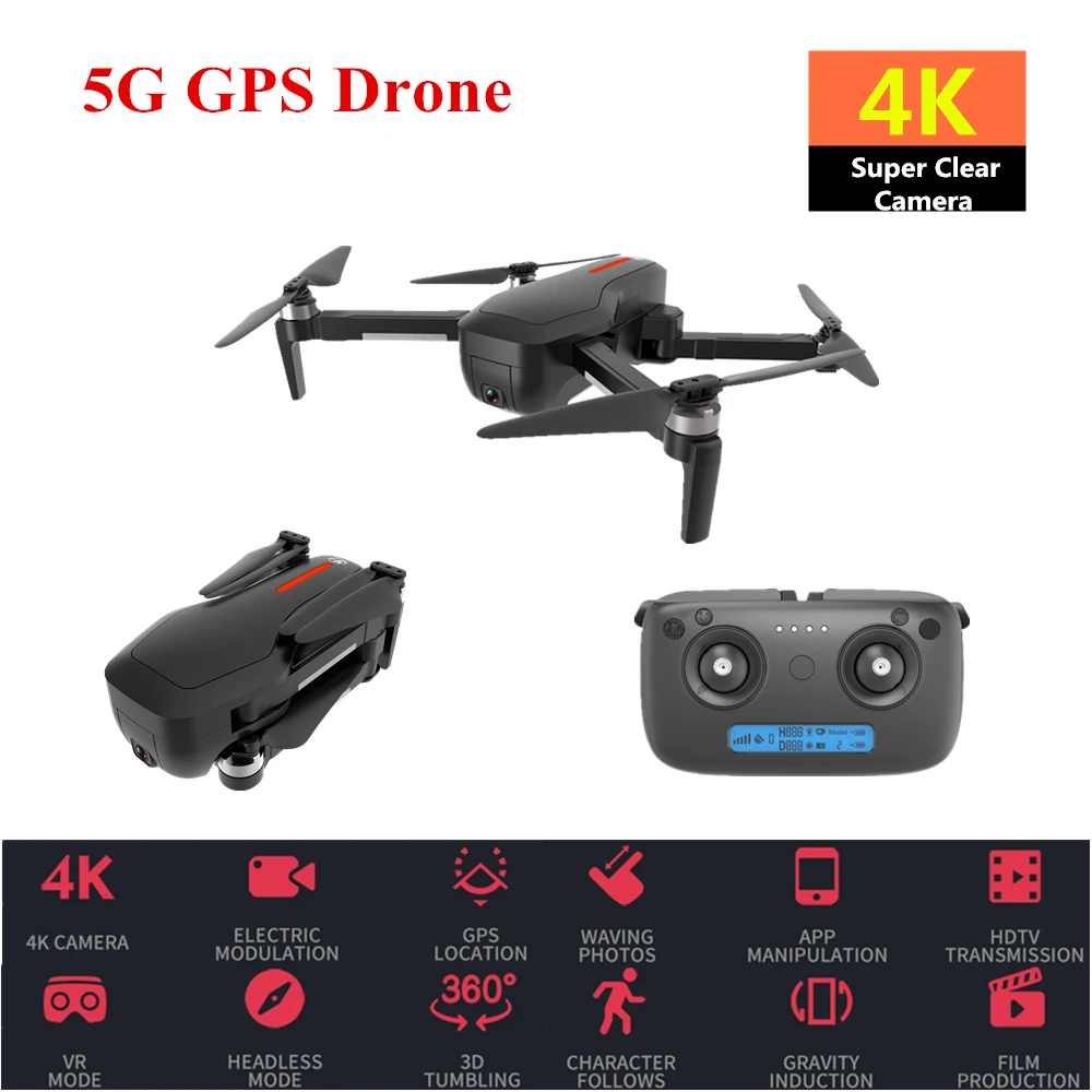 CSJ X7 Дрон с GPS 4K 5G бесщеточный Квадрокоптер камерой Следуйте за мной RC вертолет