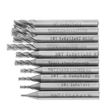 

10pcs 1.5-6mm HSS Drill Bit Straight Shank Milling Cutter Metal Woodworking Tool