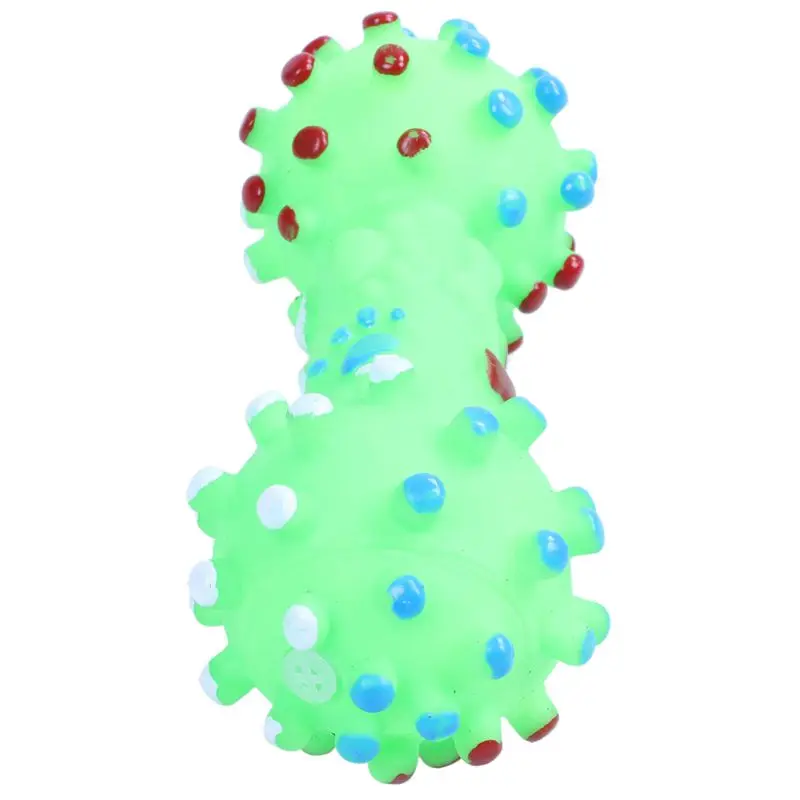 Textured Paw Print Bone Design Rubber Squeaky Pet Dog Toy