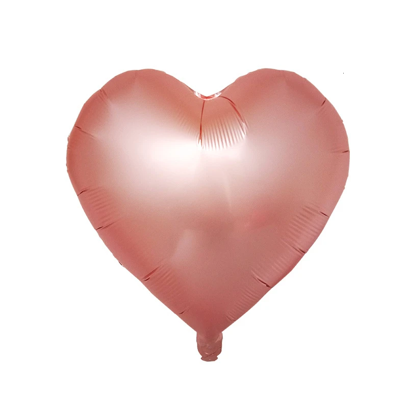 3 шт., 18 дюймов, матовые металлические сердечные образные шарики из фольги, романтическое предложение, украшение для дня рождения, свадьбы, комнаты, туманная поверхность - Цвет: Champagne gold