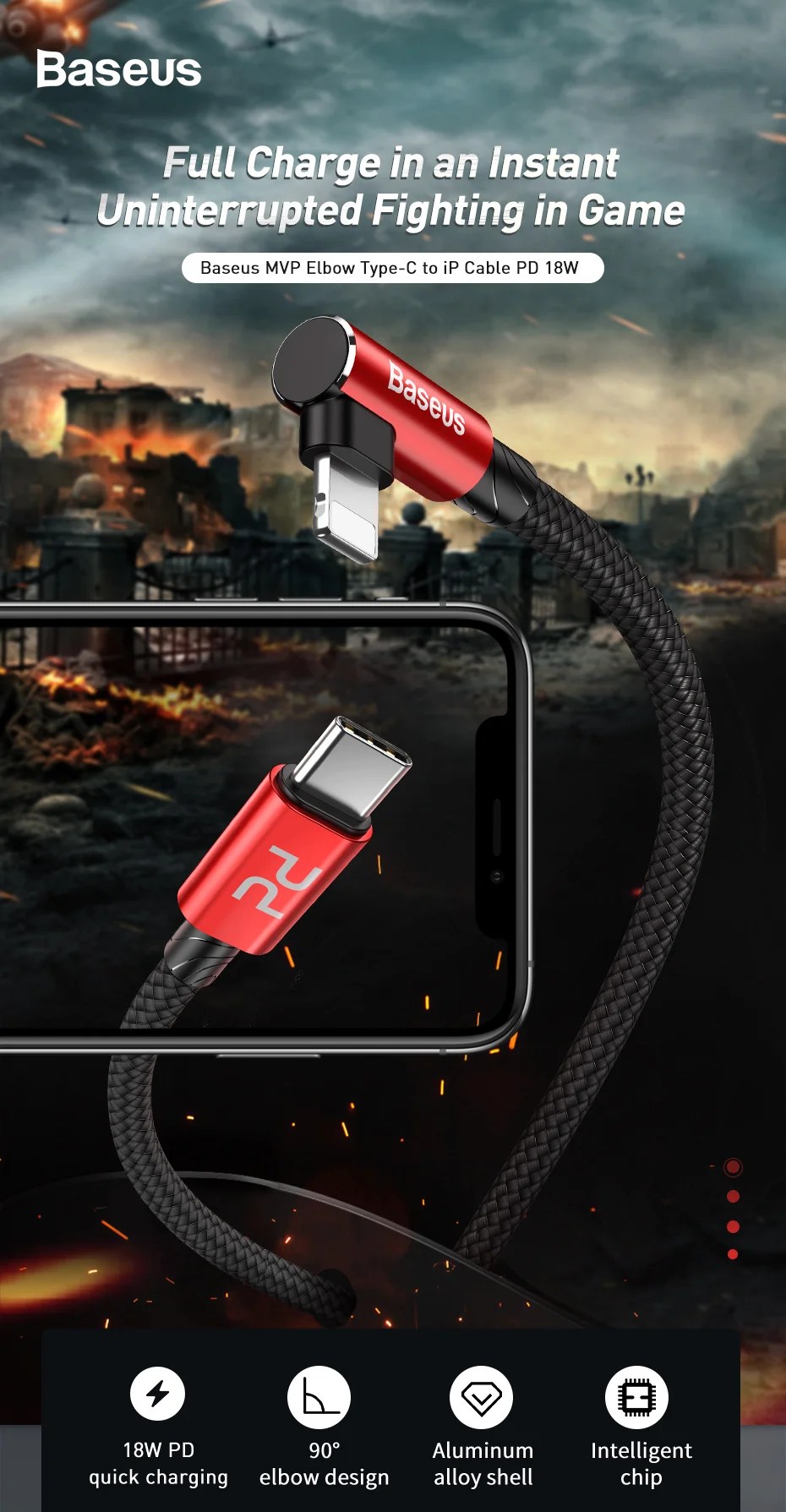 Baseus 18 Вт PD 3,0 type C кабель для быстрой зарядки для Lightning iPhone 11 Pro XS Max XR кабель для зарядки USB C кабель для передачи данных