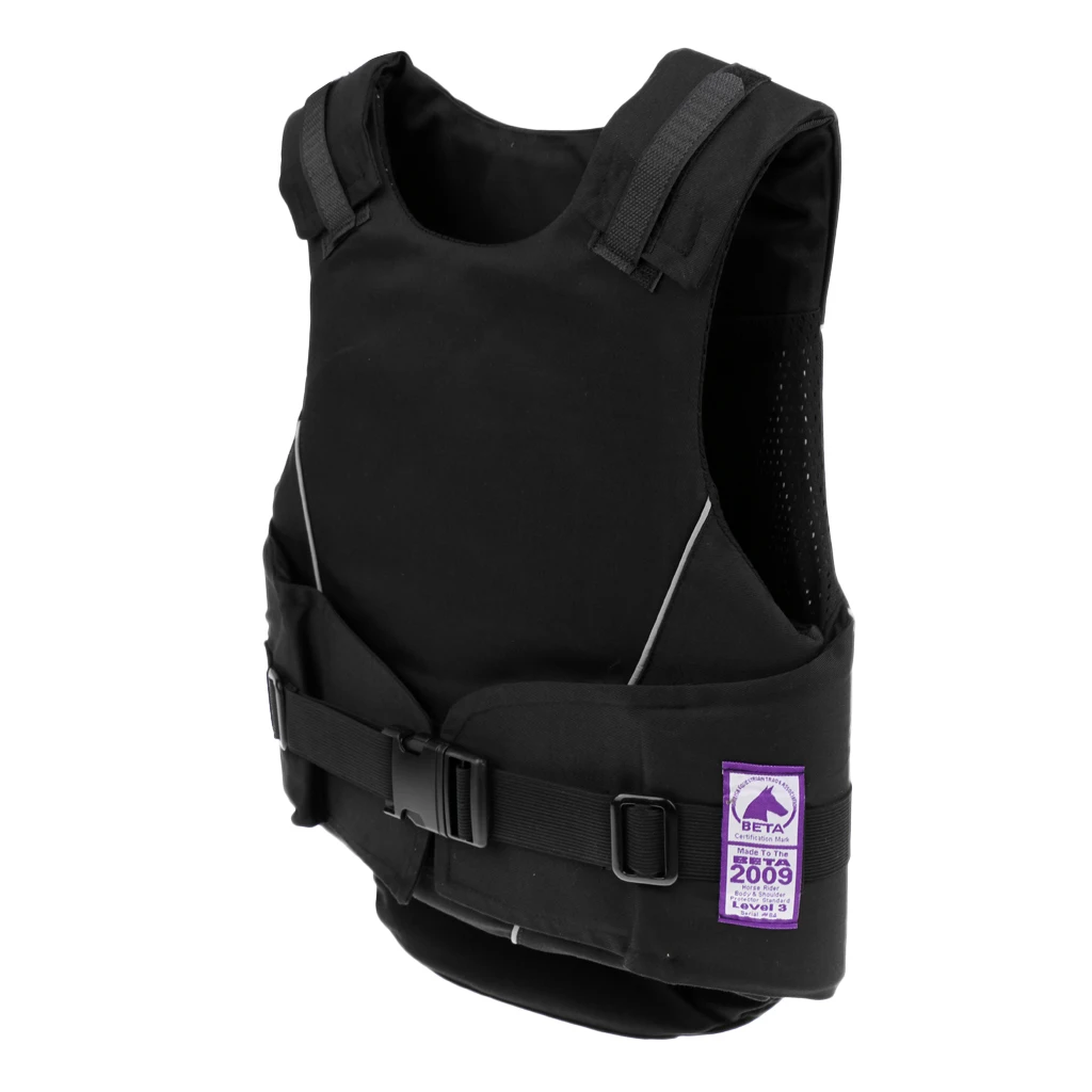 Flexible Body Protective Gear Equestrian Horse Riding Vest Kids Black S/M/L