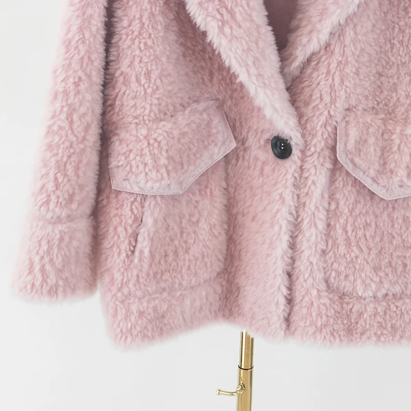 Manteau femme hiver женская одежда Новое корейское шерстяное пальто костюм воротник парка Имитация замши внутри размера плюс одежда