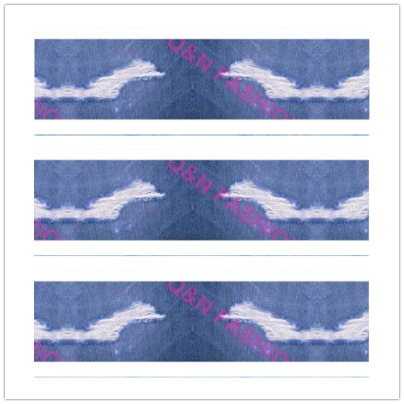 191017008 Q&N ribbon 16mm-75mm Cowboy Demin Jeans Ribbon Tape Hairbow Stripe Dot Printed Fabric Ribbon DIY Hair Bow Collar Material - Цвет: 191017008