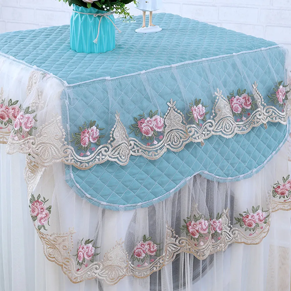 Lace Embroidery Floral Washing Machine Cover Dust Proof Home Decor Protector Washing Machine Covers Household Merchandises