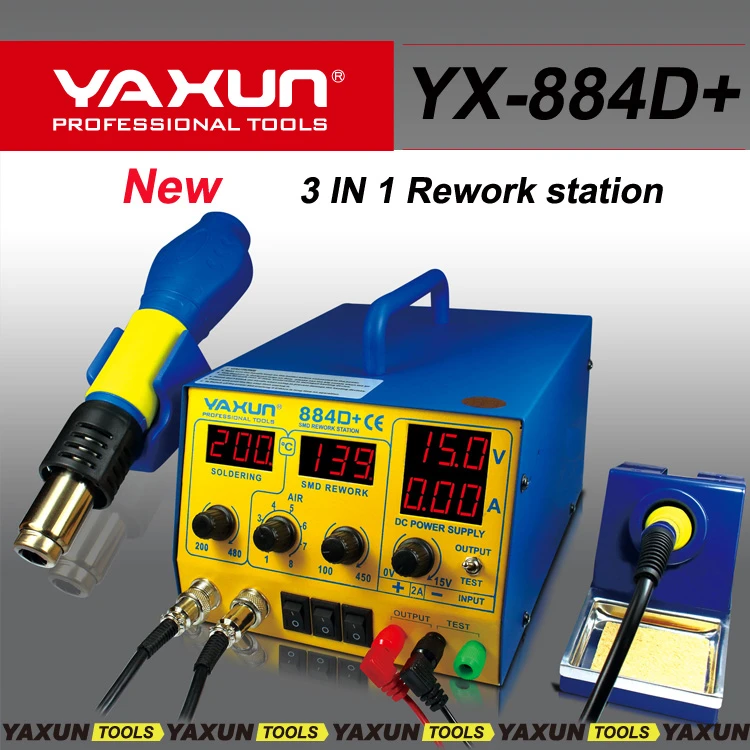 Welding Equipment Yaxun 3 in 1 rework soldering station high quality