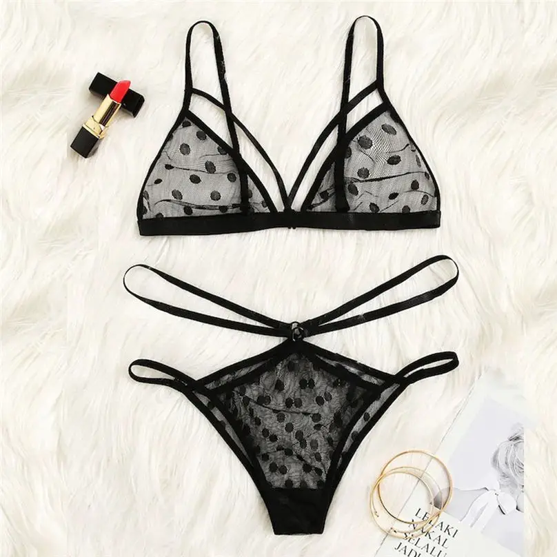New Fashion Women Sexy Lingerie Lace Micro Bikini Backless Bra + Thong Sleepwear Lingerie Set lenceria mujer S-2XL (8)
