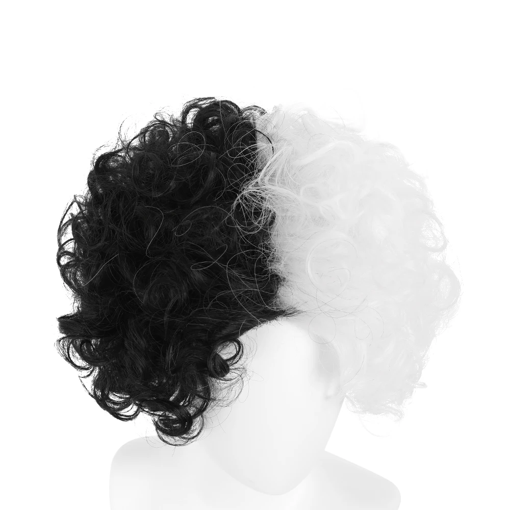 Cosplay&ware Evil Women Half Black White Wig Bad Girl Short Curly Hair Wigs Headwear Demon Cosplay Props 2 Types -Zentai shop online Hff8406eee4ee4b98b92e09c85e7dbb137.jpg