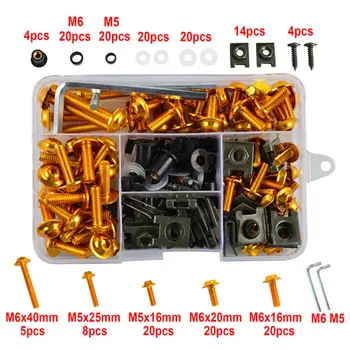 

Aluminum Screws 177pcs/Set Fairing Kit Screws For Honda CBR600RR CBR900RR CBR1000RR CBR1100XX Durable