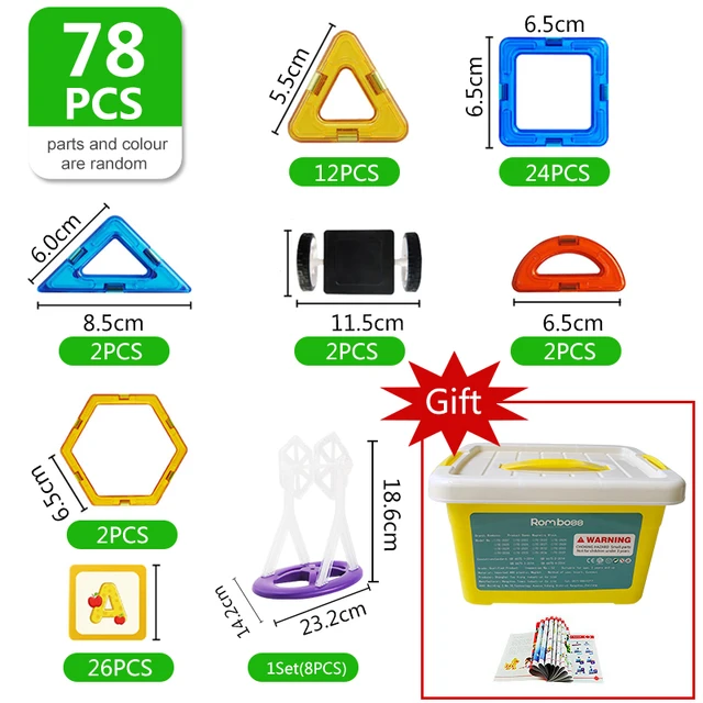 Big Size Magnetic Building Blocks Designer Construction Set Model &Building Toy Magnets Magnetic Tiles Educational Toys for Kids 2