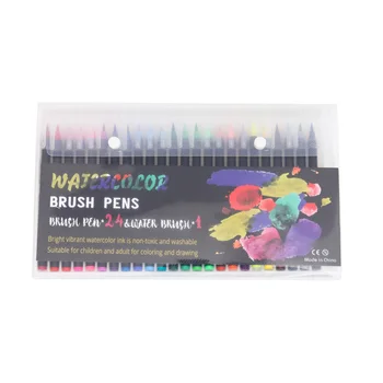 

12/24 Color Fine Tip and Brush Tip Great for Adult Coloring Books Calligraphy Lettering Dual Brush Art Markers Pen Art Supplies