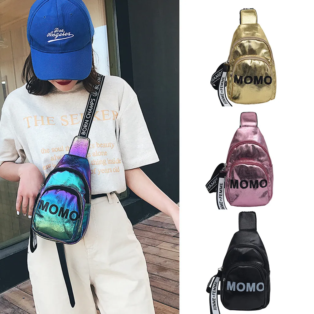 2019 Fashion Women Pearl Crossbody Bag Sequins Chain Leather Colorful Messenger Bag