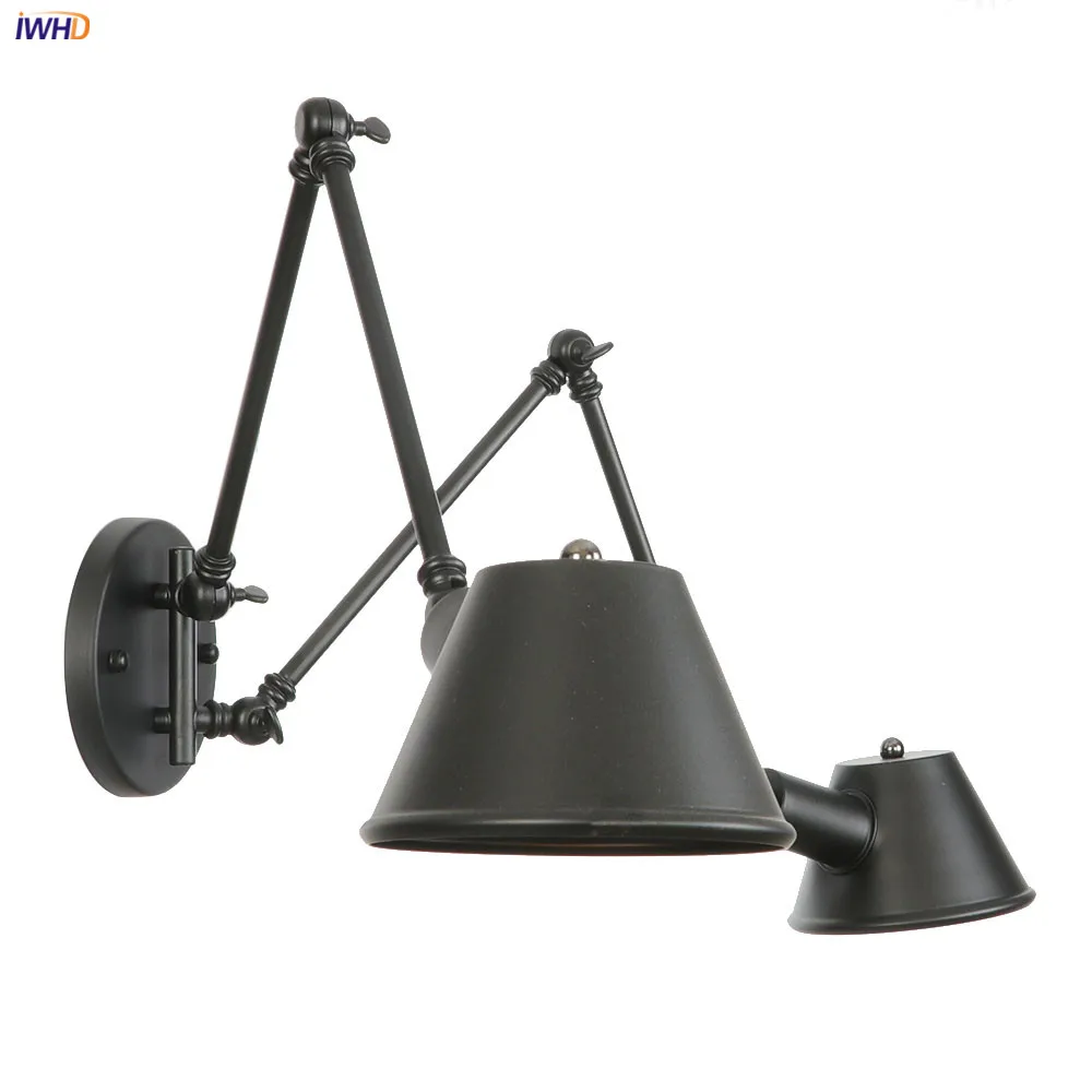 IWHD Antique Rustic Vintage Wall Lamp bedroom Stair Beside 2 Heads Loft Style Industrial Wall Light Fixtures Aplique Luz Pared 5