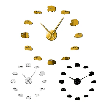 

Car Shape 3D Acrylic Mirror Wall Clock, Oversized Wall Clock In Living Room, Home Decoration