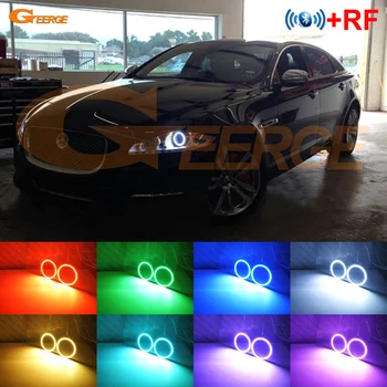 

For Jaguar XJ XJL XJR X351 2010-2015 XENON HEADLIGHT RF remote Bluetooth APP Multi-Color Ultra bright RGB LED Angel Eyes kit