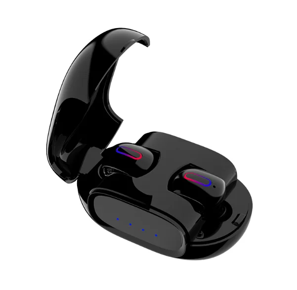 black G2 TWS мини беспроводной стерео HIFI5.0 bluetooth наушники спортивные водонепроницаемые наушники ушной заглушки типа dual ear touch с зарядным отсеком - Цвет: black