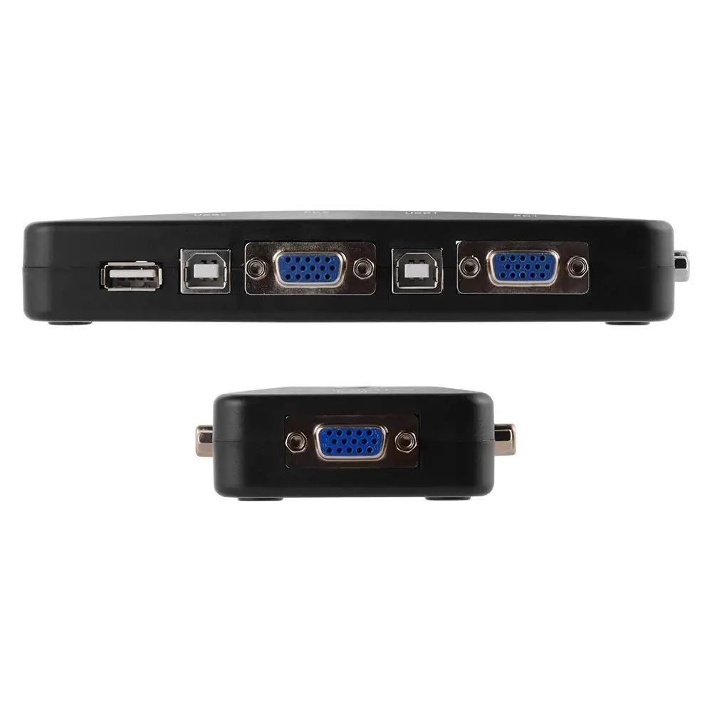 USB KVM VGA Switcher 4 Ports USB 2.0 KVM Switch Box Adapter One-Button Swapping For Computer Keyboa