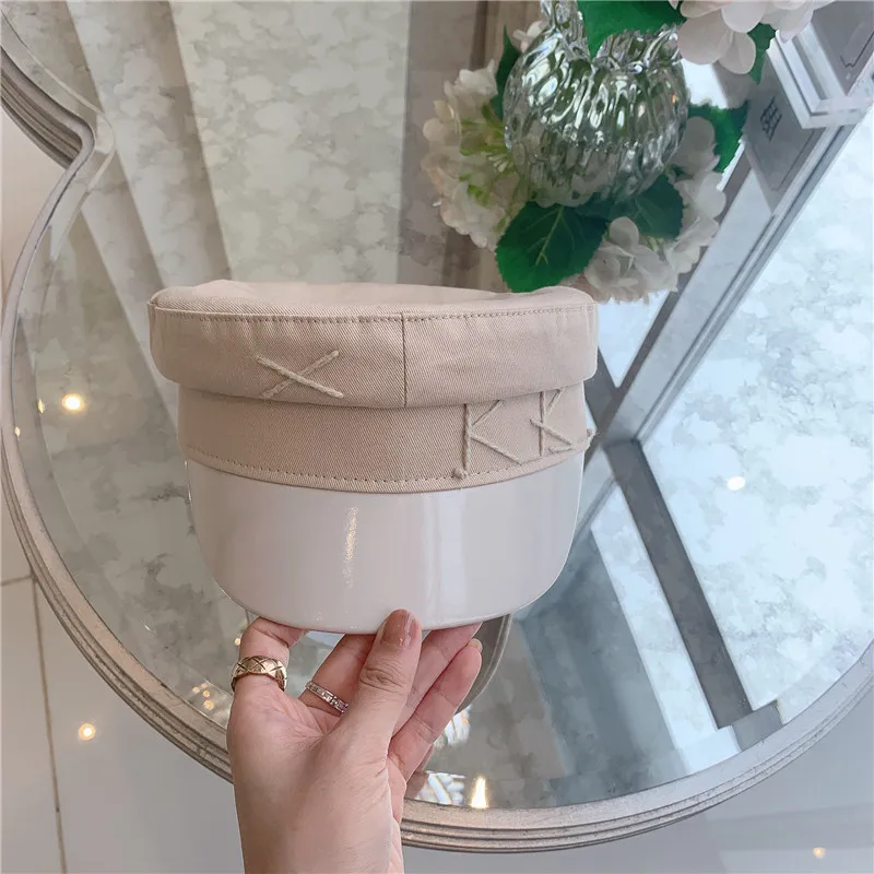 New Summer Cotton Patchwork Newsboy caps Letter Embroidery Military Cap