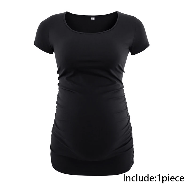 pic Комплект из 3 предметов; Одежда для беременных; Ropa Embarazada; футболка; топы; Футболка для беременных; повседневная одежда с оборками сбоку - Цвет: pic