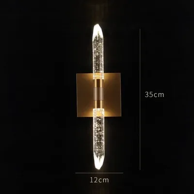 Gold 1 piece 35CM Современный светодиодный хрустальный светильник для столовой, прикроватный, шампанского, золотого цвета, настенный светильник, светильник для ванной комнаты 110-240 В - Цвет абажура: Gold 1 piece 35CM