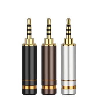 

2.5 mm 4 pole Headphone Jack Plug Gold Plated Copper Audio Connector Aluminum Alloy Shell Adapter Replacement Jack DIY 5pcs