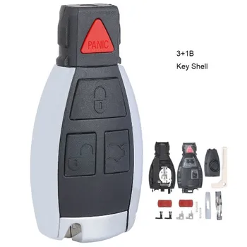 

KEYECU Upgraded Remote Smart 4 Button Fob Key Shell For MB Mercedes Benz CLS C E S W124 W202