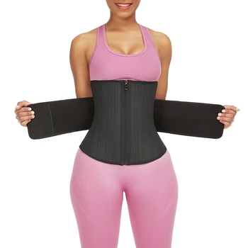 

Sculpting Latex Waist Trainer Body Shaper Women Postpartum Band Sexy Bustiers Corsage Modeling Strap Steel Boned