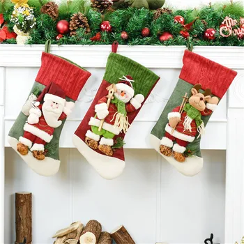 

Christmas Decorations for Tree Christmas Stocking Cabinet Door Wall New Year Candy Bag Festival Party Decorations Gift Holders
