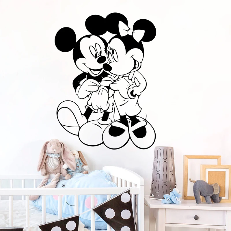 Cartoon Disney Mickey Minnie Mouse Wall Stickers DIY Design For Home Decoration Vinyl Art Removable Poster Mural Ornament Decals Cartoon Disney Mickey Minnie Mouse Wall Stickers DIY Design For Home Decoration Vinyl Art Removable Poster Mural Ornament Decals