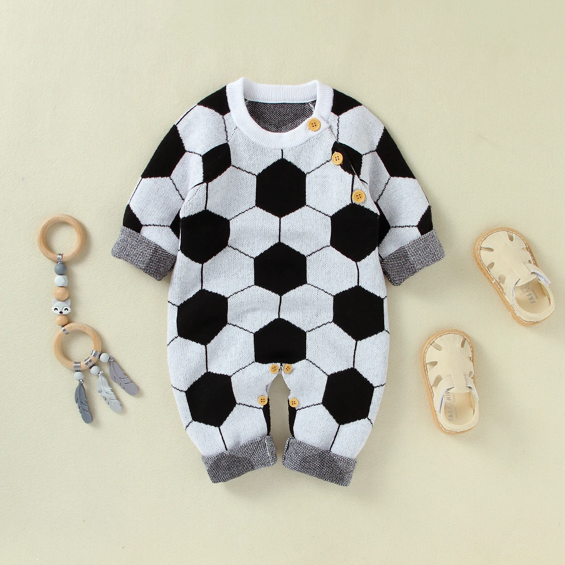 

Baby Boys Romper Clothes 0-18M Newborn Cotton Long Sleeve Jumpsuits Outfits Autumn Winter Knitted Toddler Kids Overall One Piece