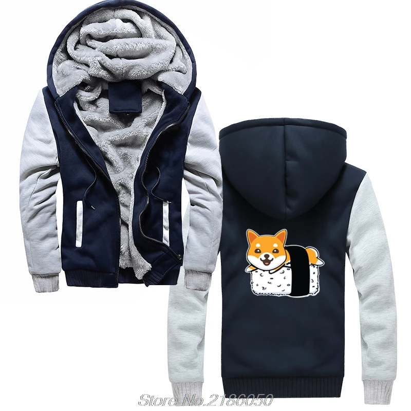 Новая модная брендовая одежда милые Шиба ину суши толстовки Doge Doggo Мужское пальто утепленная толстовка на молнии Harajuku уличная