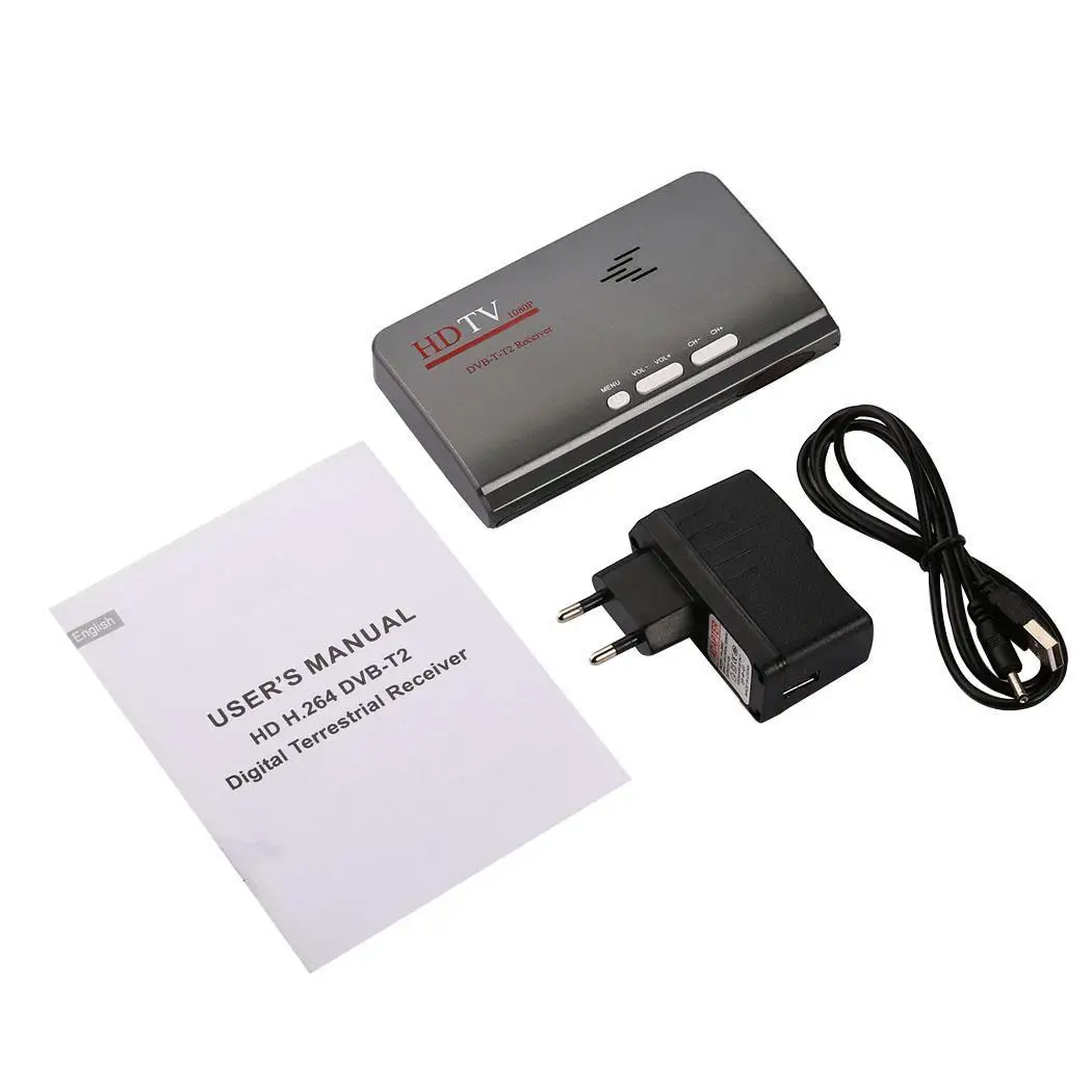 1080P HD ТВ DVB-T2 DVB-T видео из AV в DC5V-1A VGA ТВ-бокс с USB Поддержка MPEG4 MAX.5W для всех CRT и ЖК-дисплей мониторов