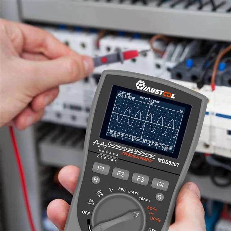 MUSTOOL MDS8207 Интеллектуальный 2 в 1 цифровой 40 МГц 200 Msps/S осциллограф 6000 отсчетов True RMS мультиметр [модернизированный]