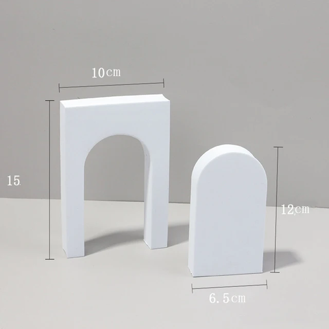 Cube Photo Props INS 3D Ornaments Jewelry Shooting Cosmetics Posing Photography Background Props Arch white