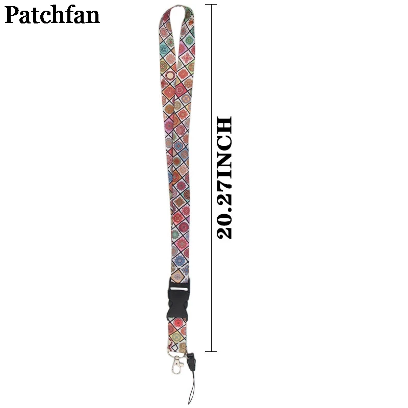 Patchfan винтажный узор шнурок Пара ID пропуск карты значок мультфильм шеи ремни гимнастические ключ мобильный телефон USB держатель веб-сайт A2333