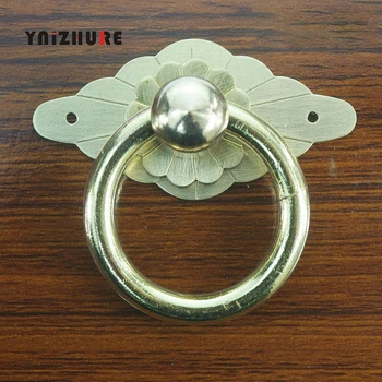 

60*30mm Copper Cabinet Handle Chinese Antique Bookcase Wardrobe Handle Furniture Drawer Handles Rings Handles