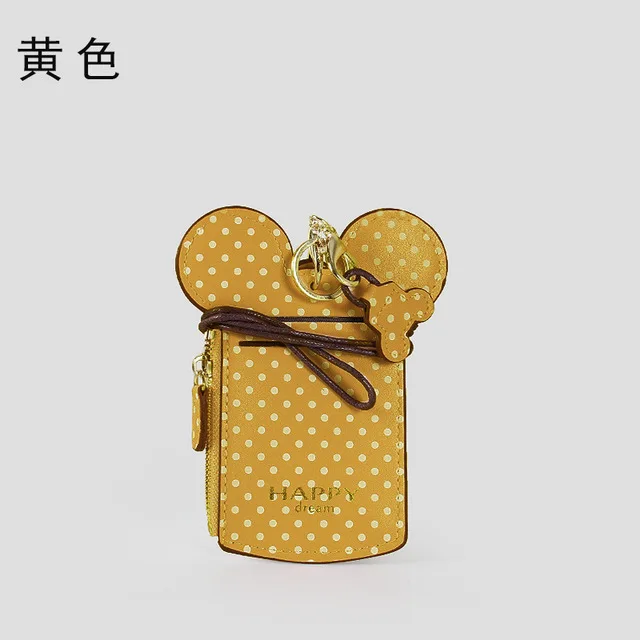 Disney мультфильм сумка ID пакет для хранения держатель карты Чехол кошелек Микки монета брелок Подвеска карта доступа сумка для сертификата - Цвет: 1